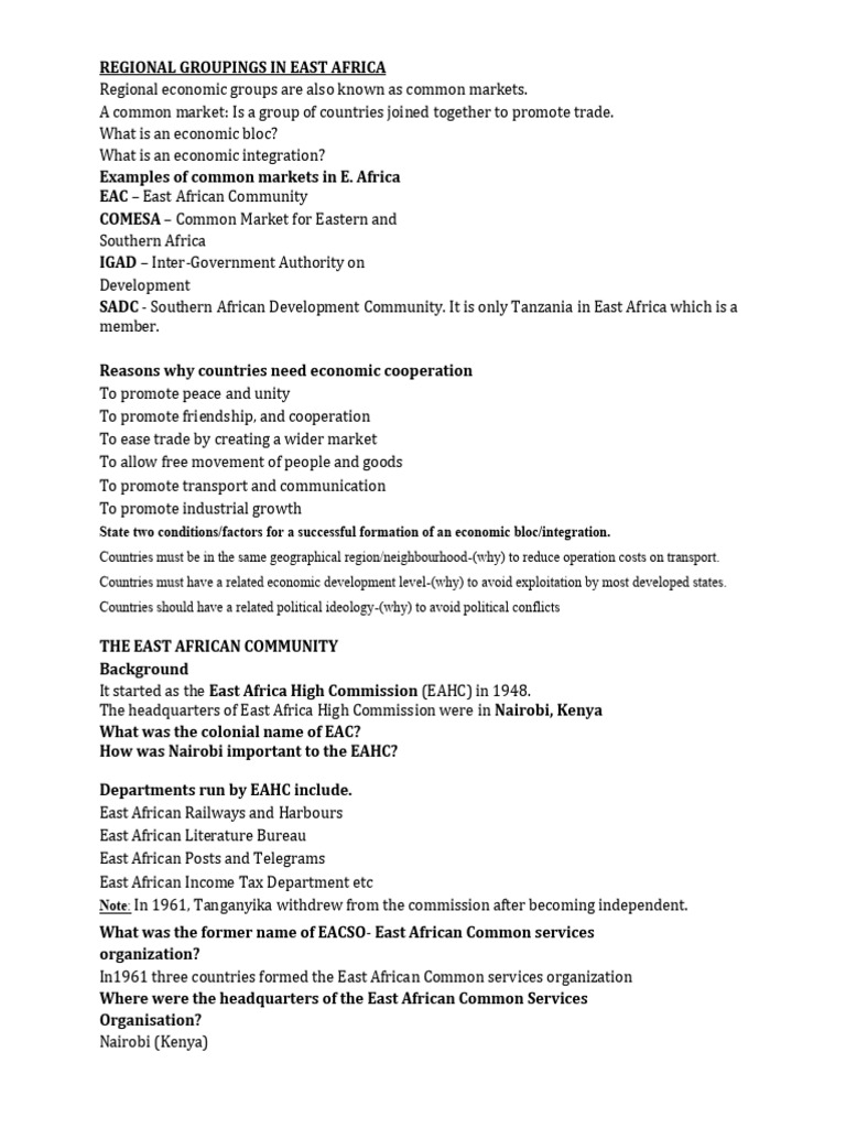East African Community Overview and History | PDF | Economies