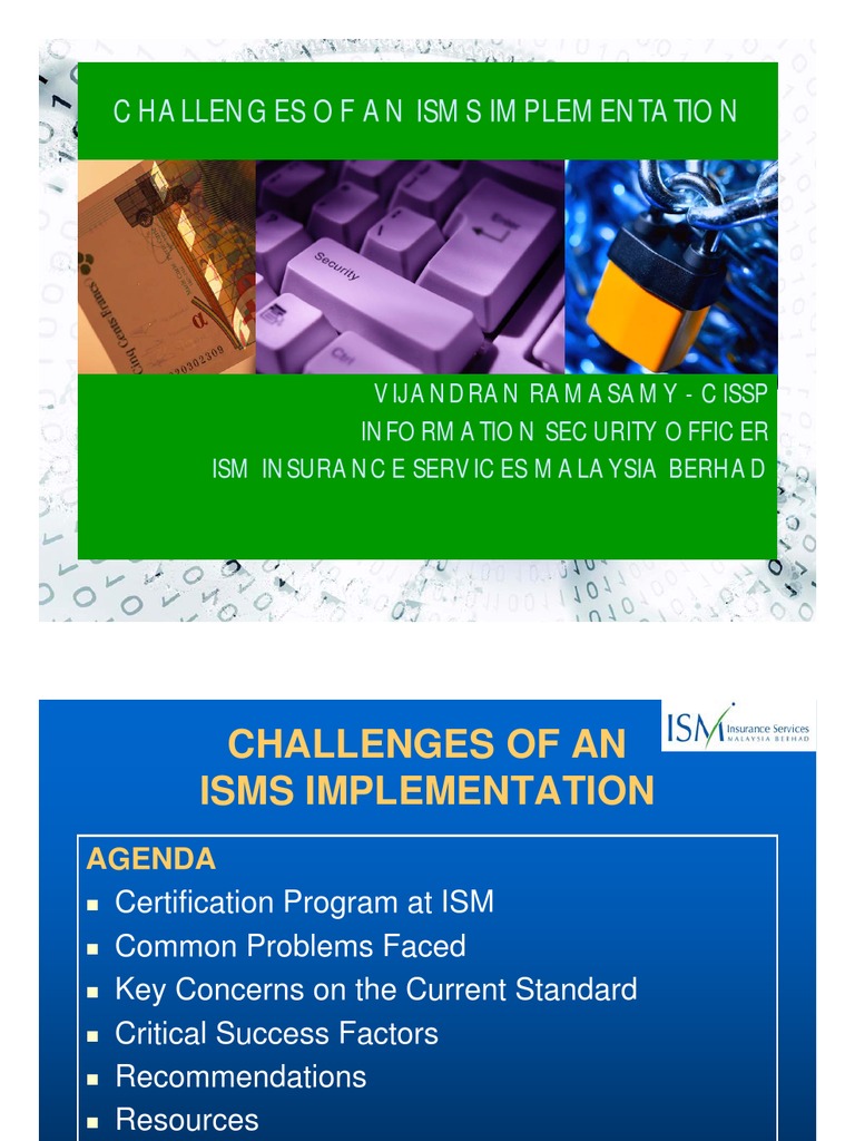 Vijay - Challenges of An ISMS Implementation | PDF | Information ...