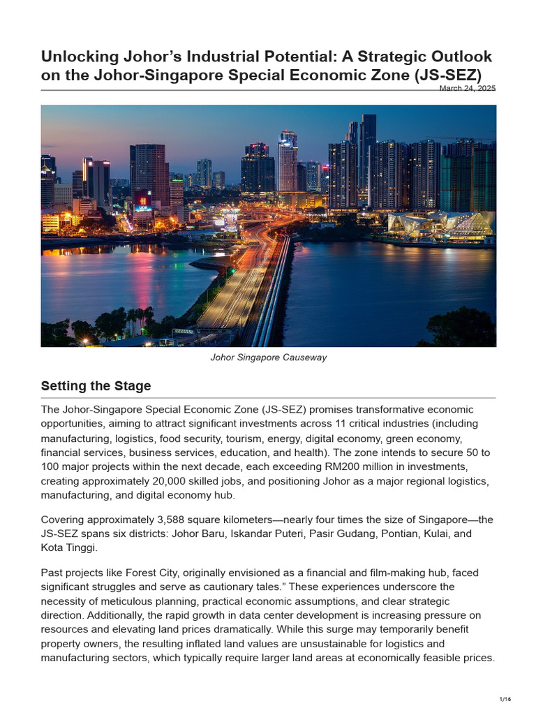 Unlocking Johors Industrial Potential A Strategic Outlook On The Johor ...