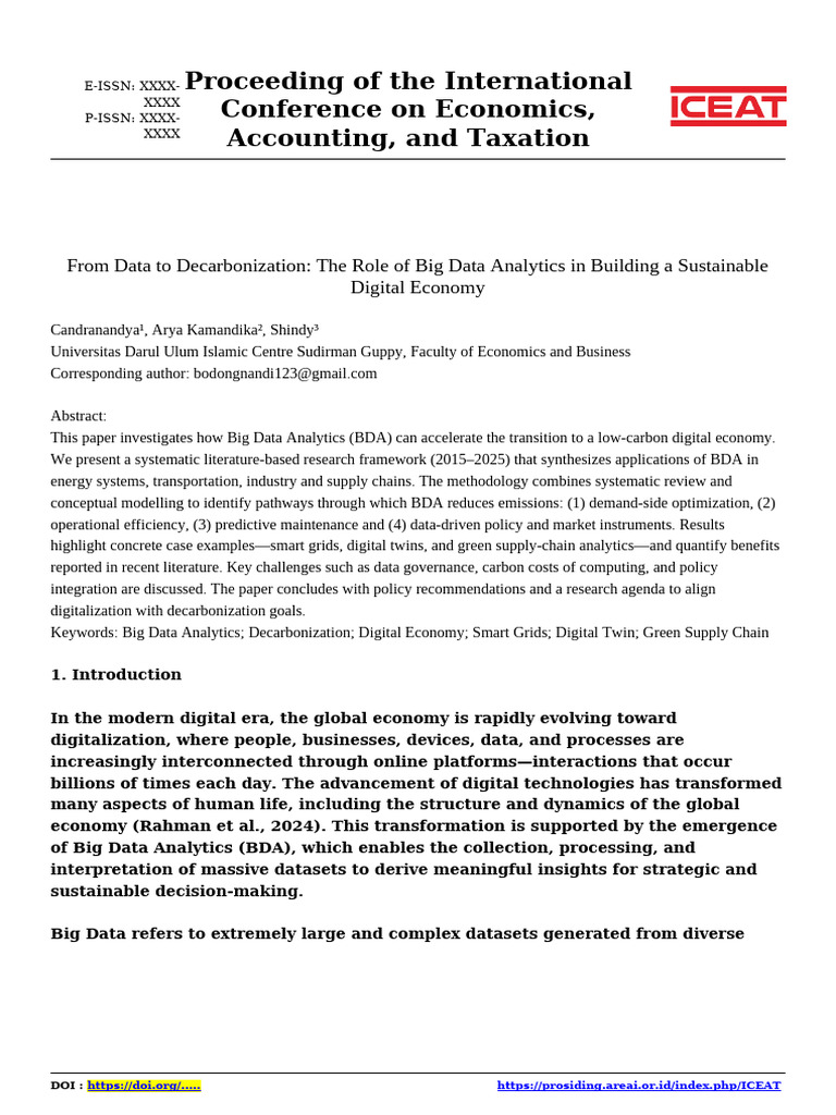 Big Data Analytics for Decarbonization | PDF | Climate Change ...