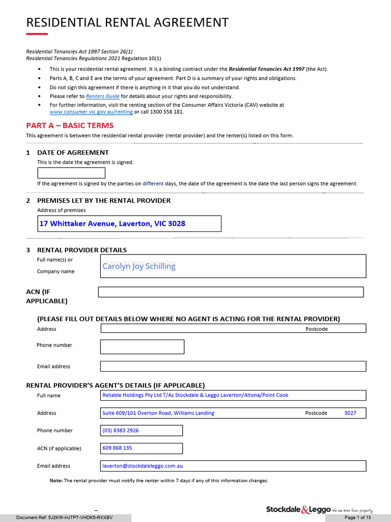 Residential Rental Agreement Details | PDF | Renting | Lease