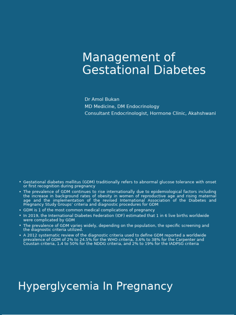 Management of Gestational Diabetes | PDF | Gestational Diabetes | Diabetes