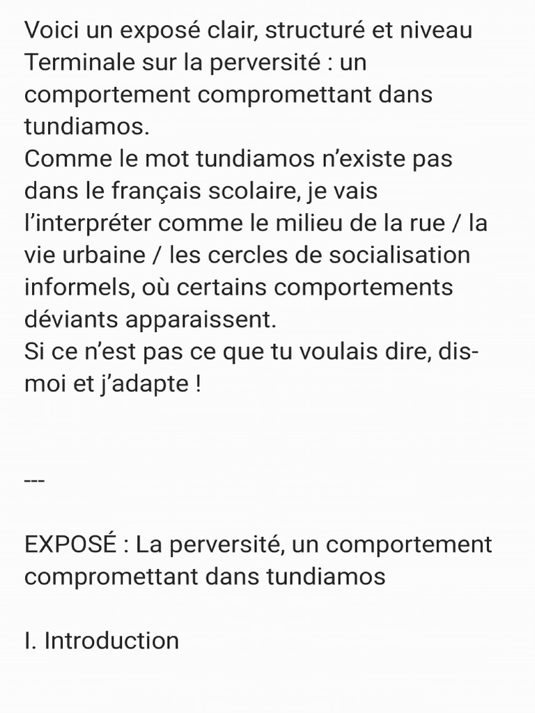 Exposé 2 de Français | PDF