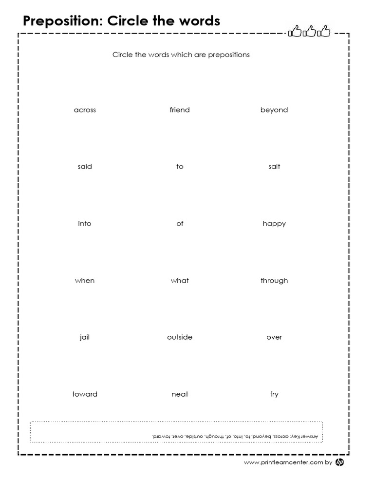 Preposition Exercises and Answers | PDF
