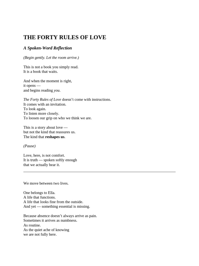 The Forty Rules of Love Explored | PDF