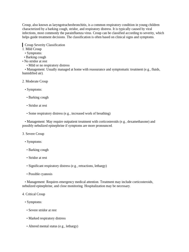 Understanding Croup Severity in Children | PDF