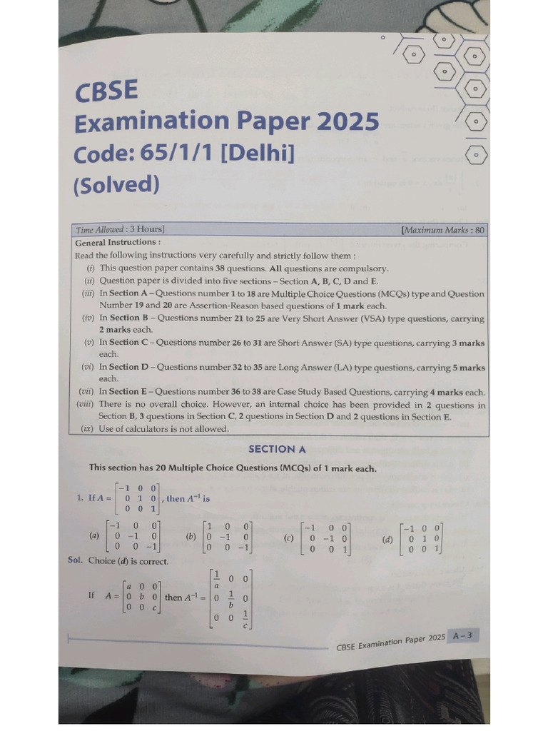 Sample Paper 1 | PDF