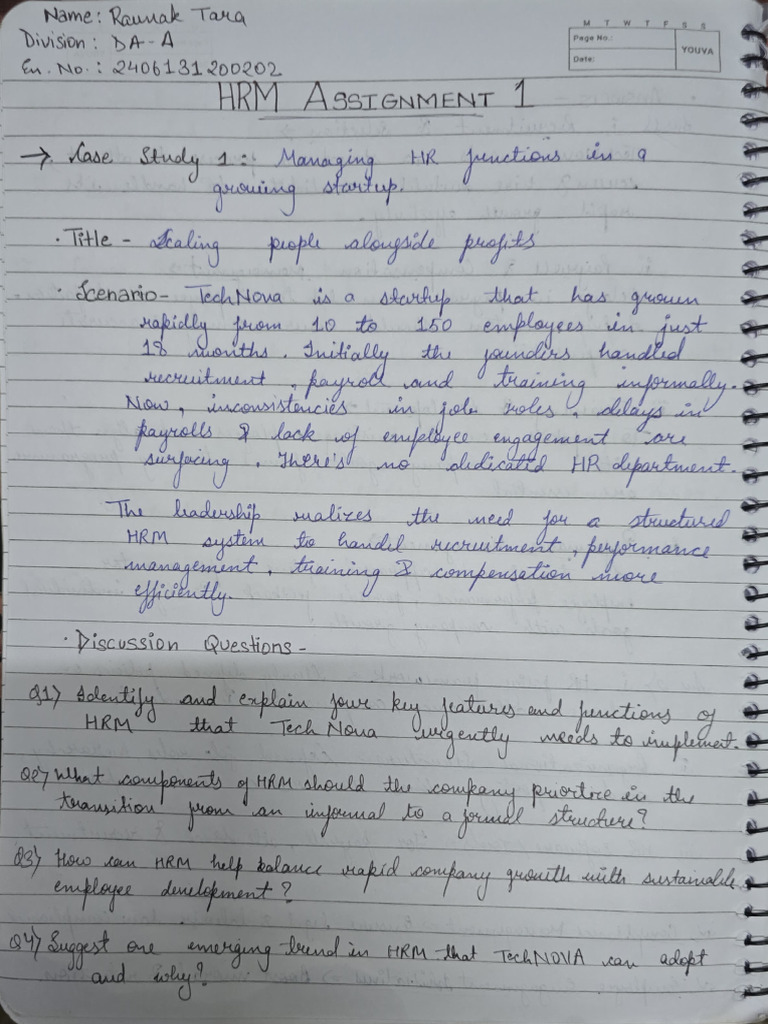 HRM Assignment Overview and Questions | PDF