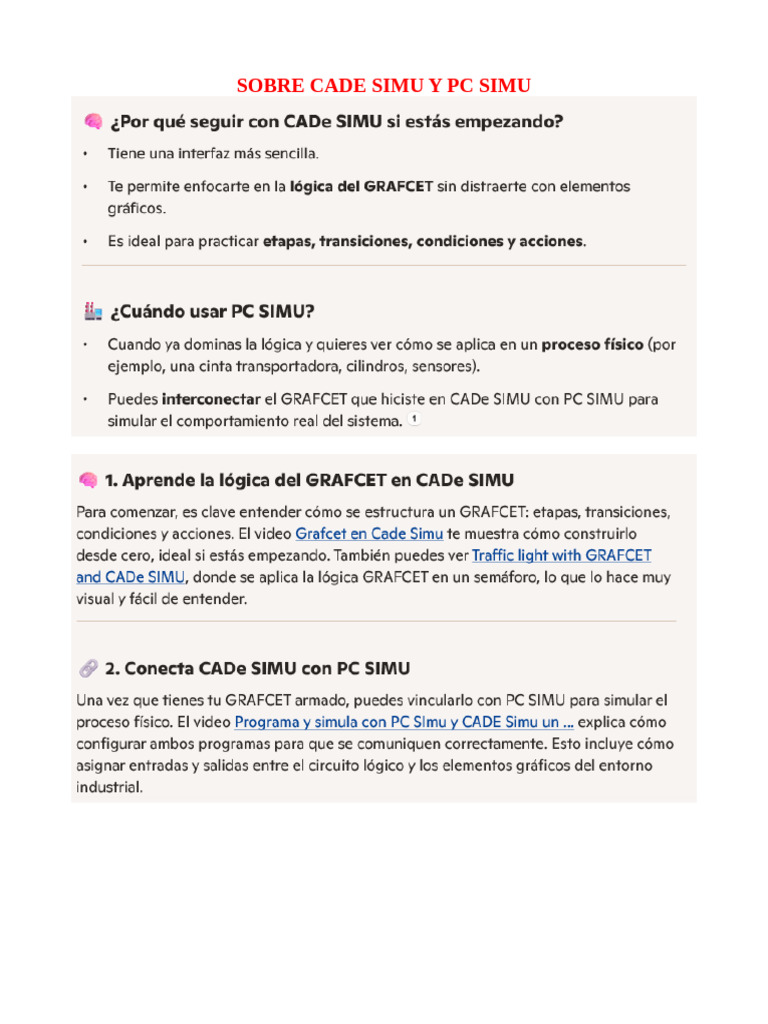 Sobre cade Simu y PC simu | PDF