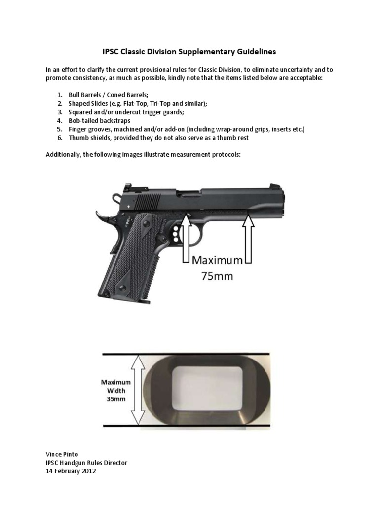 IPSC Classic Division Guidelines | PDF