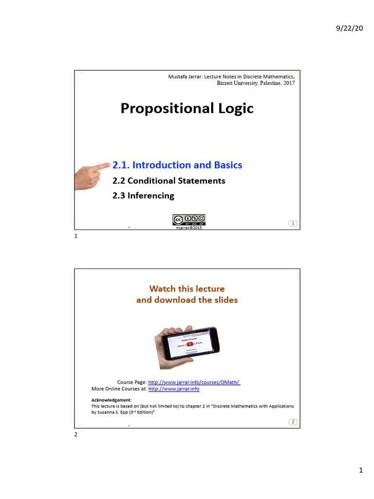 Propositional Logic Lecture Notes | PDF | Logic | Mathematical Logic