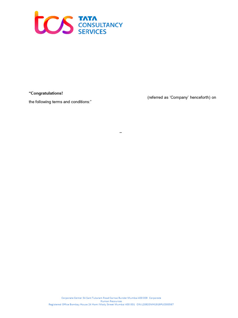TCS Engineer Appointment Letter 2025 | PDF | Tax Exemption | Life Insurance
