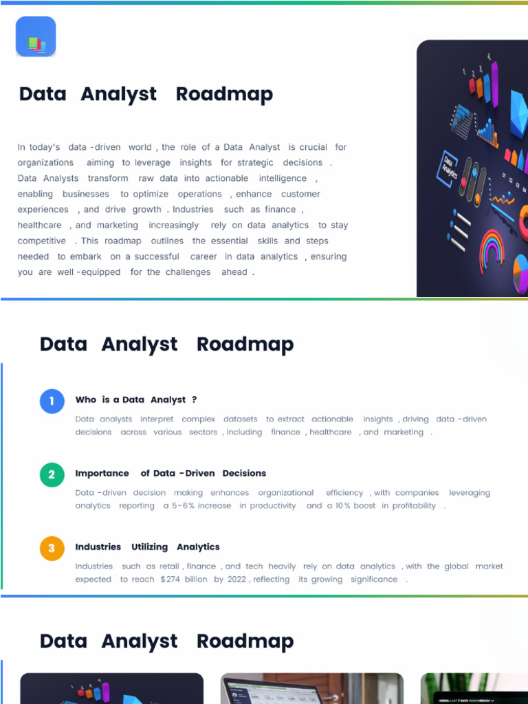 Data Analyst Roadmap by SlideMaker - App | PDF