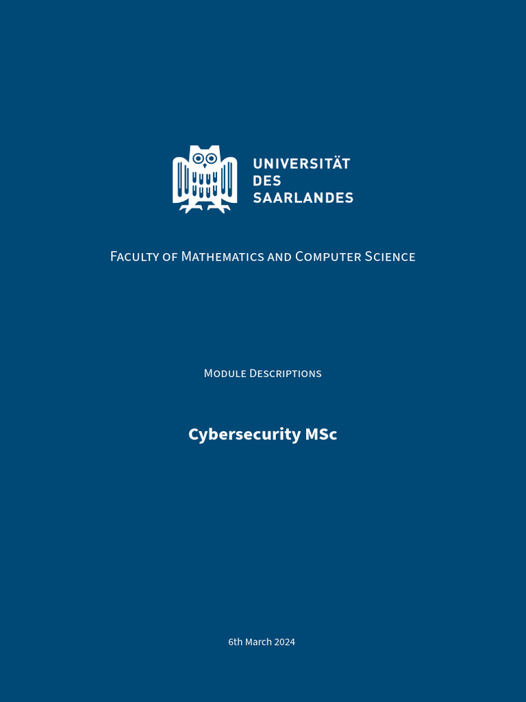 Cybersecurity MSc Module Overview | PDF | Rendering (Computer Graphics ...