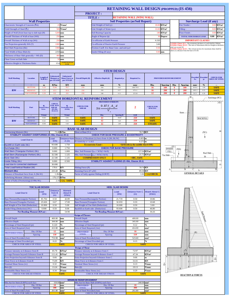 Retaining Wall Design Specifications | PDF | Structural Engineering ...