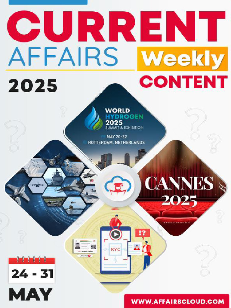 Current Affairs Weekly Content PDF May 2025 4th Week by AffairsCloud ...