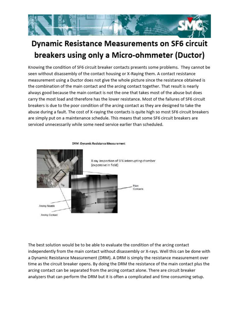 Dynamic Resistance Testing SF6 Breakers | PDF | Electric Arc | Electricity