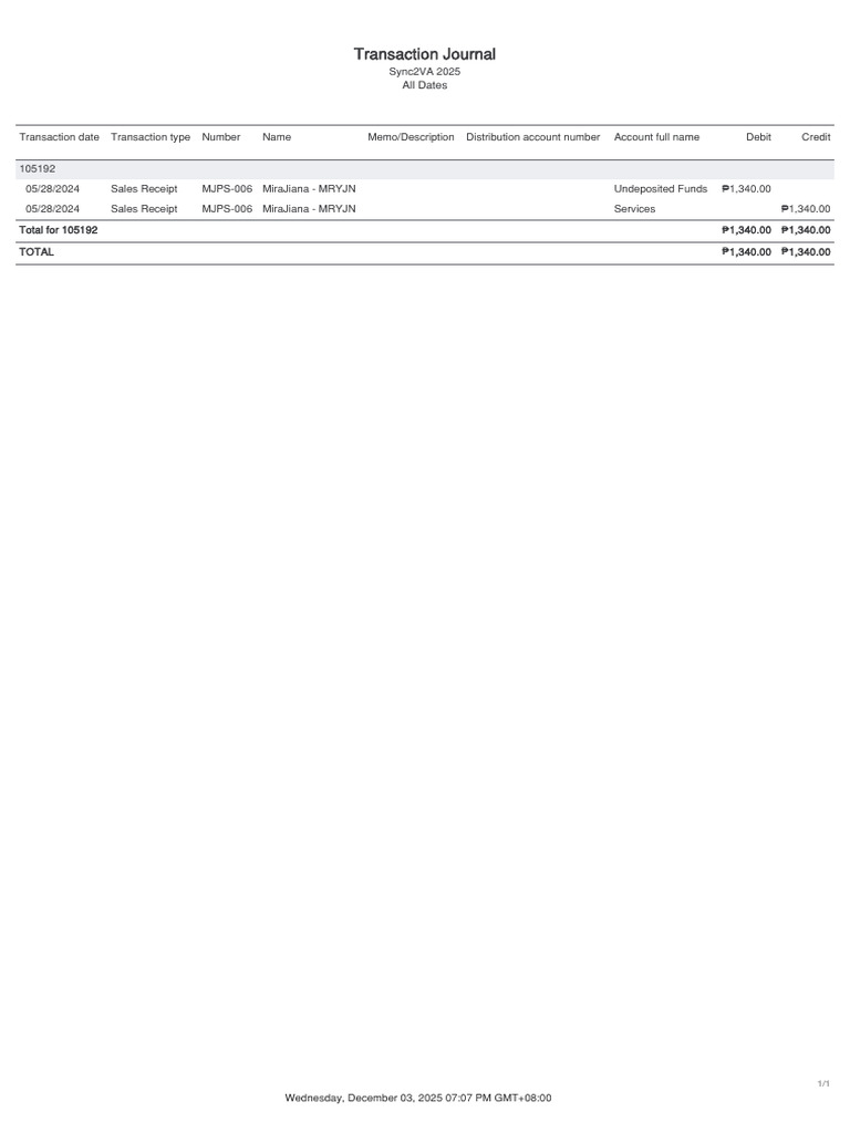 TransactionJournal SR 1 | PDF
