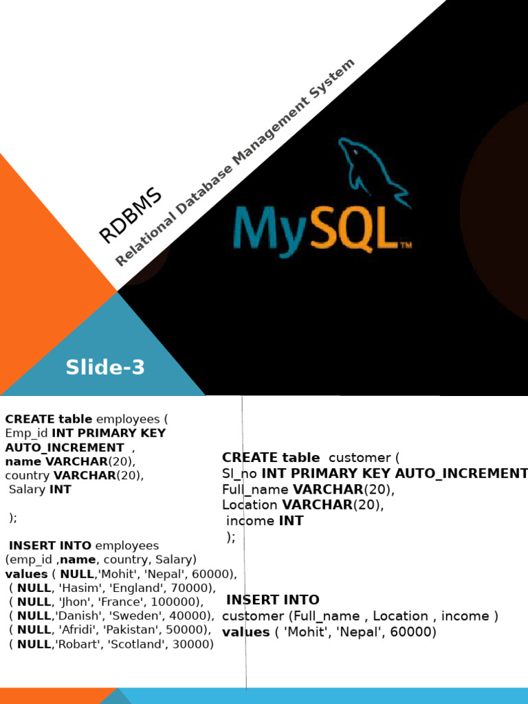 RDBMS Slide 3-1 | PDF | Information Retrieval | Software Design
