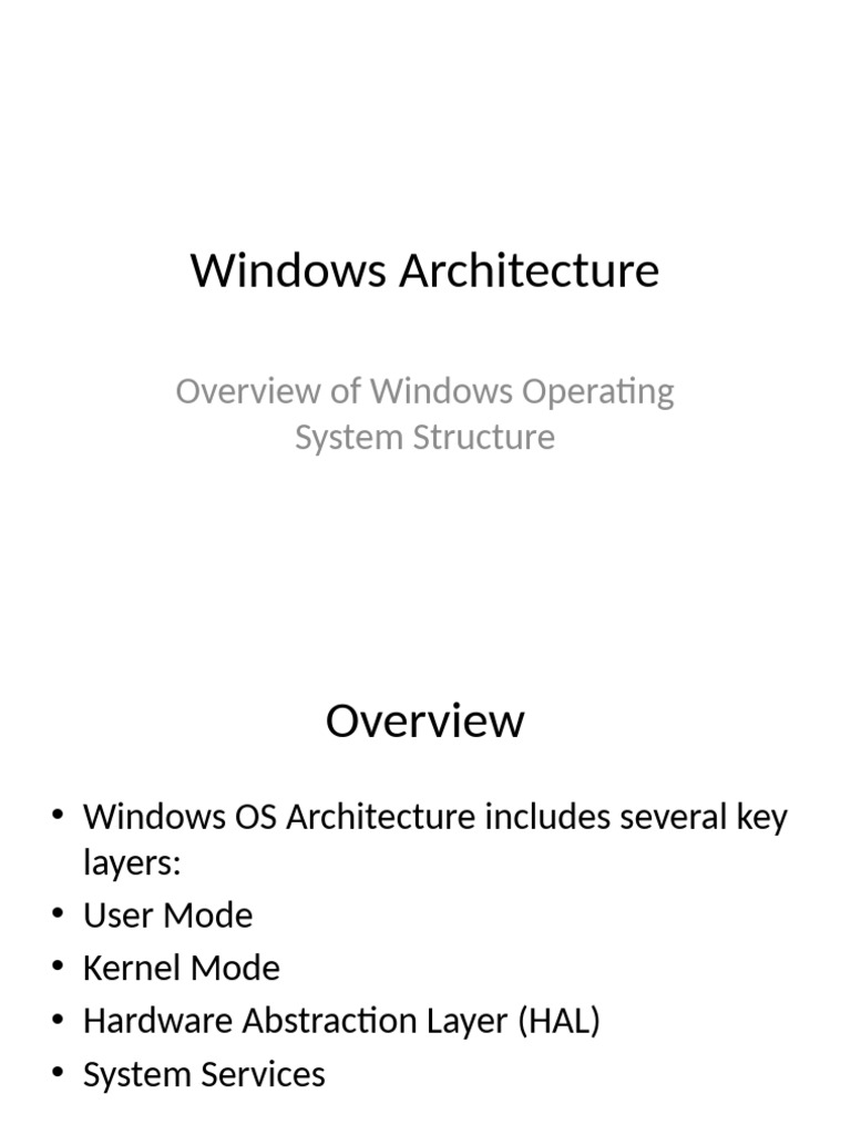 Windows Structure Presentation | PDF