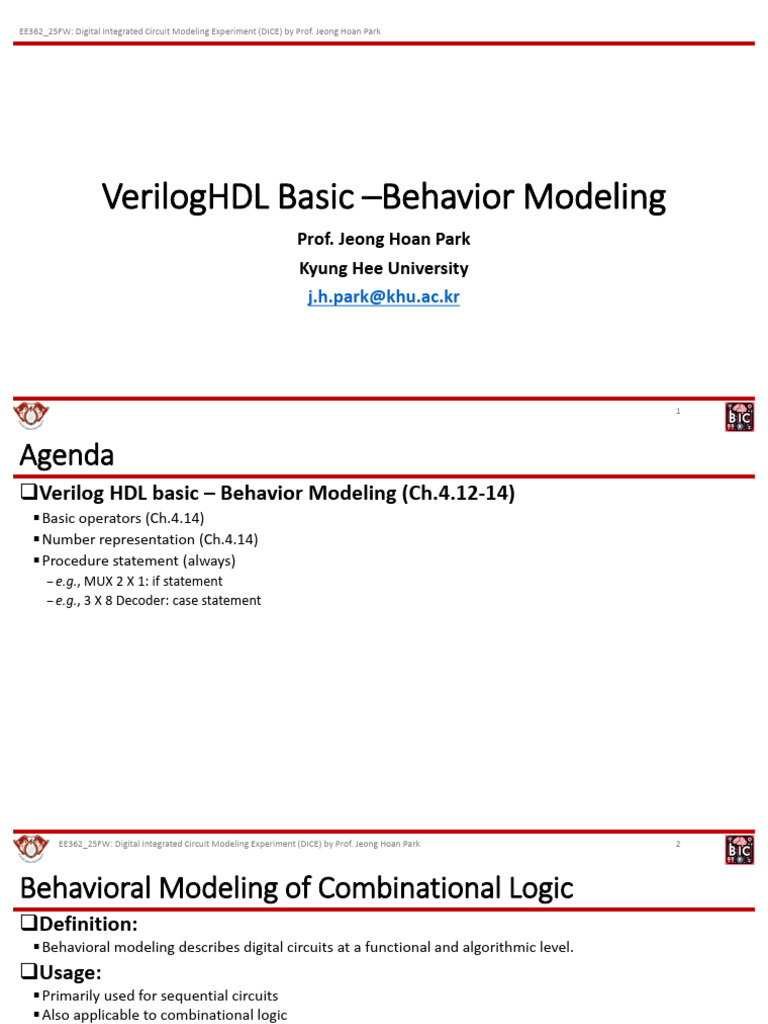 Verilog HDL Behavioral Modeling Basics | PDF | Computer Science ...