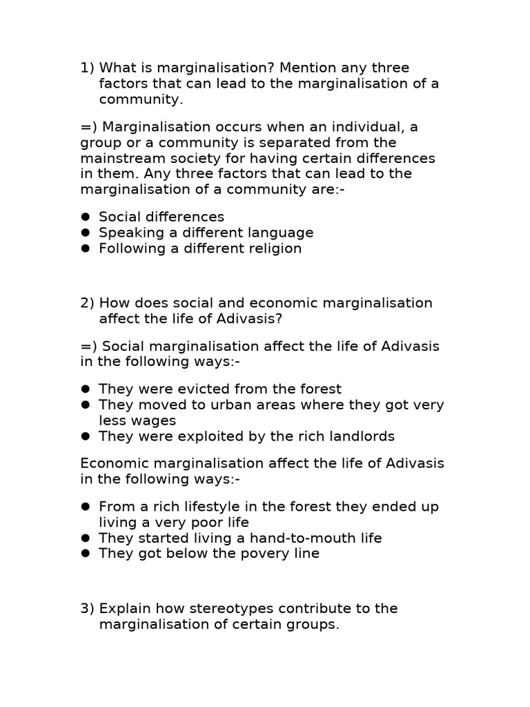 Understanding Marginalisation Factors | PDF