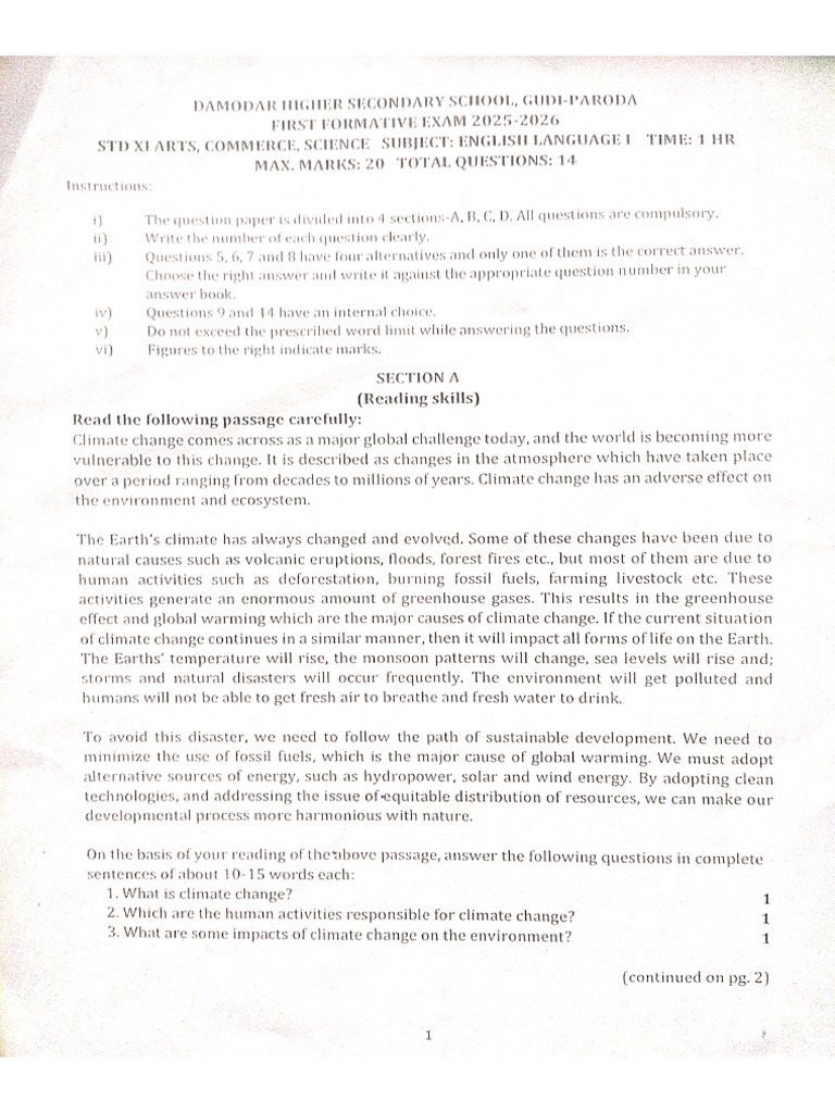 Questions Paper | PDF