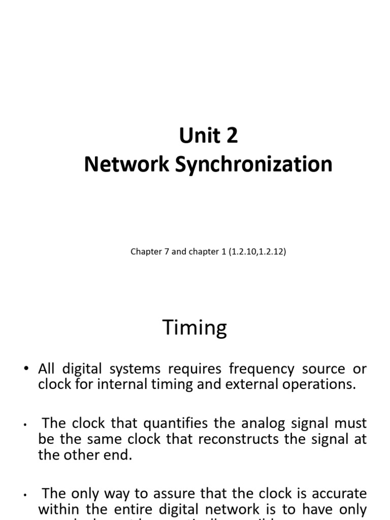 Network Synchronization Techniques Explained | PDF | Public Switched ...