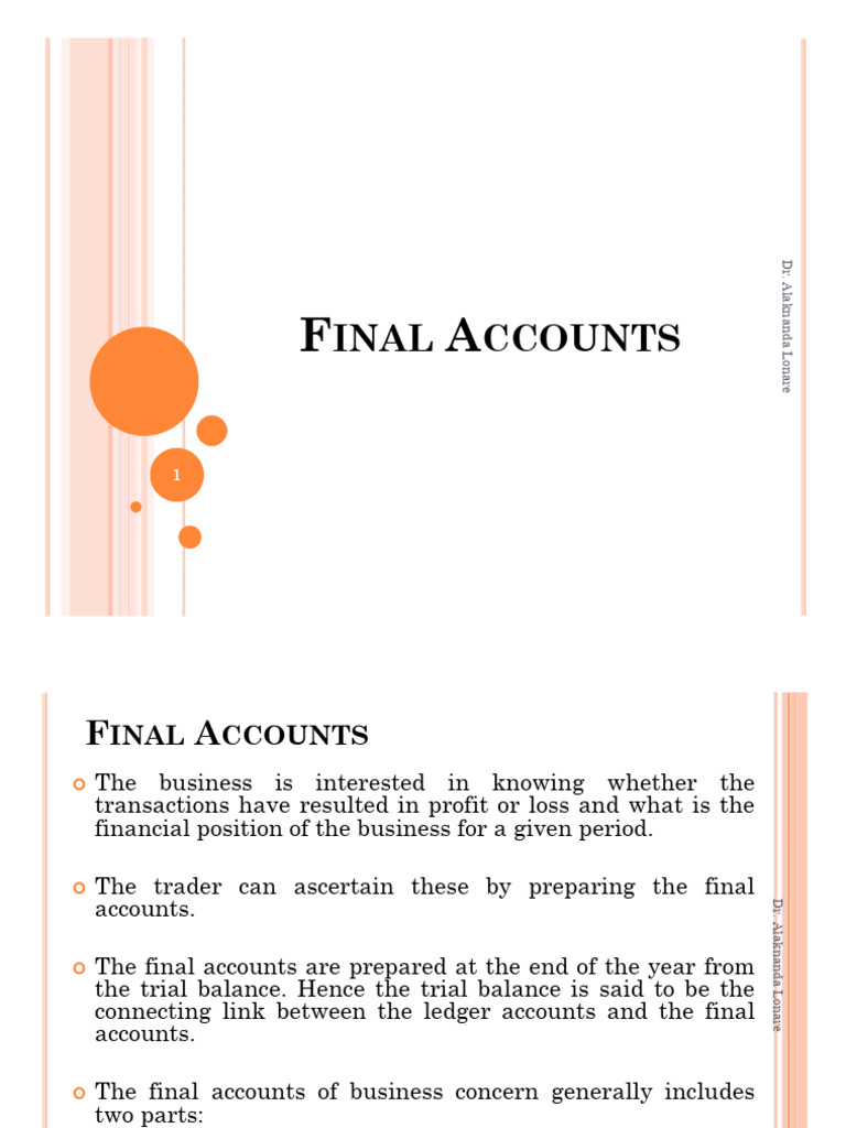 Final Accounts Preparation Guide | PDF | Debits And Credits | Expense
