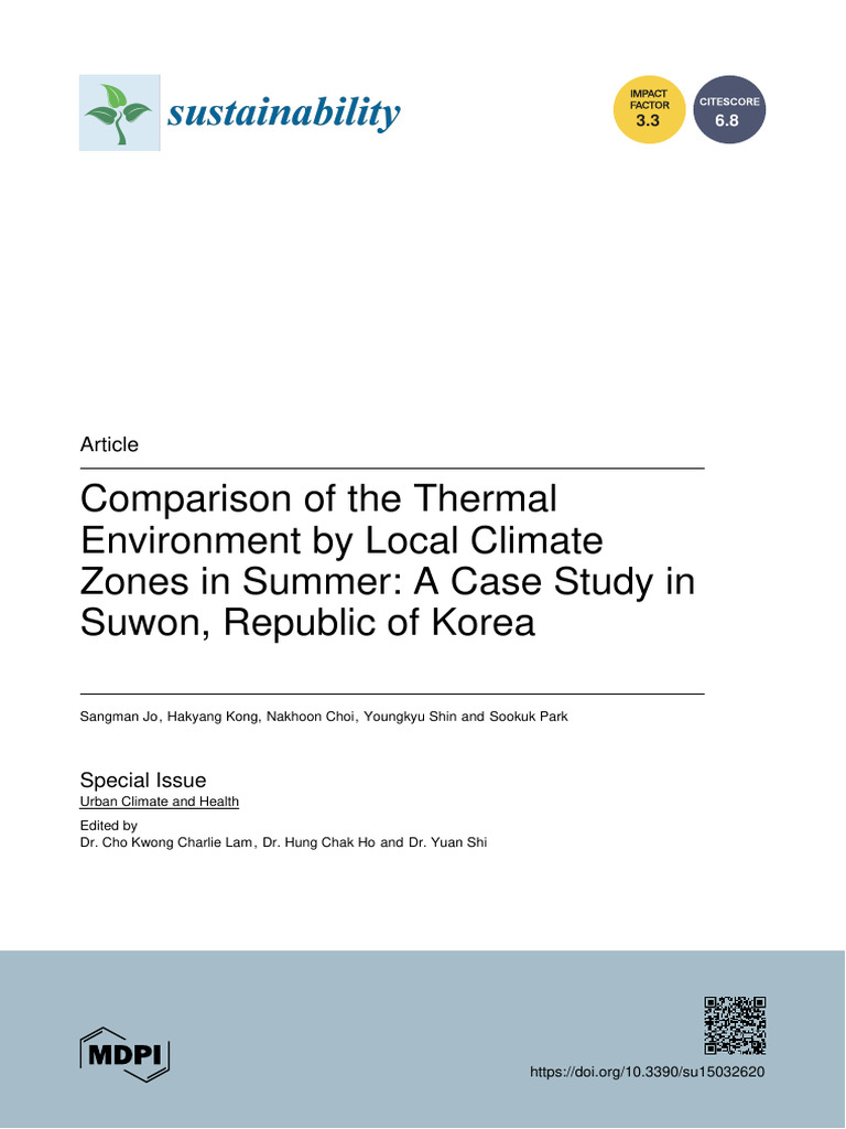2023 - Sangman Jo - Comparison of The Thermal Environment by LCZ in ...