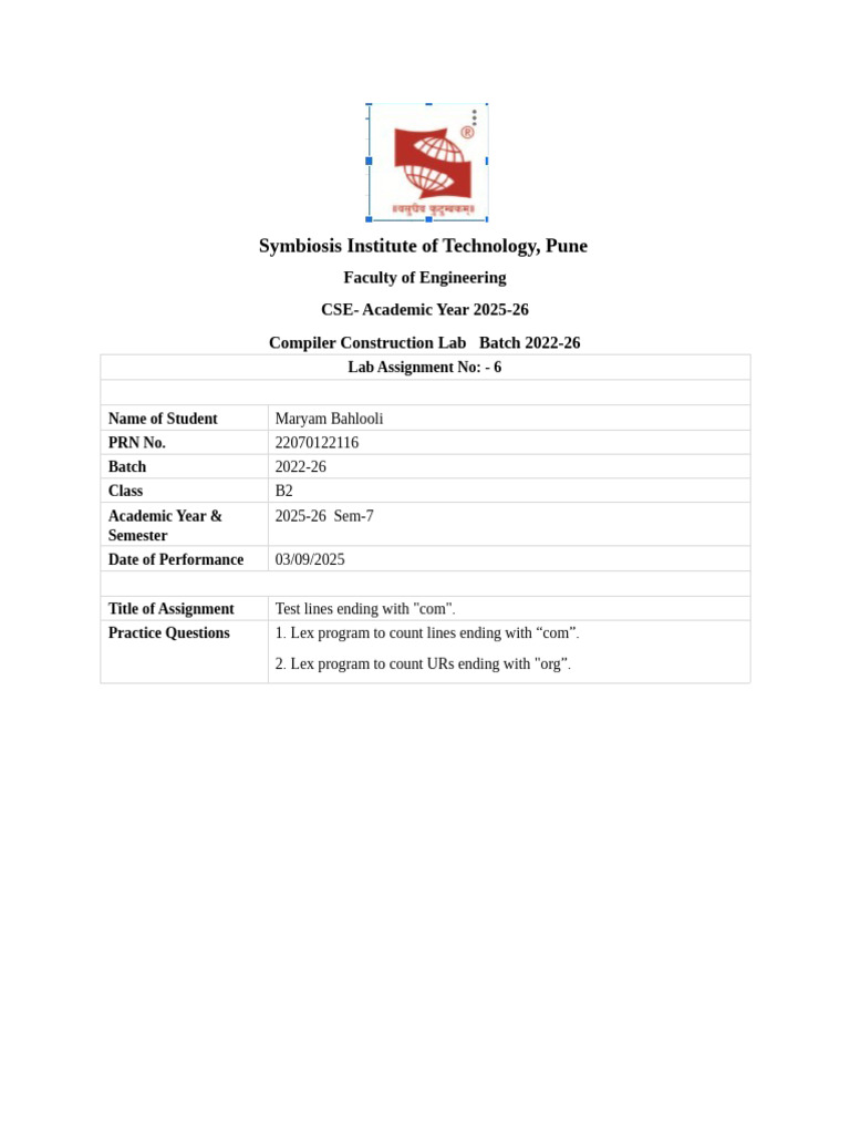 Assignment 6 (22070122116 Maryam Bahlooli) | PDF | Computer Engineering ...