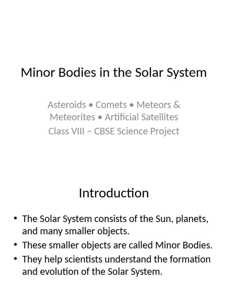 Minor Bodies of the Solar System Explained | PDF