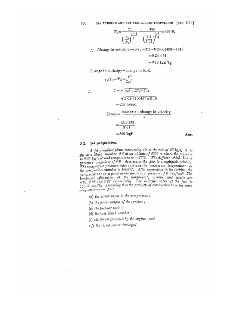 Jet Propulsion Question | PDF