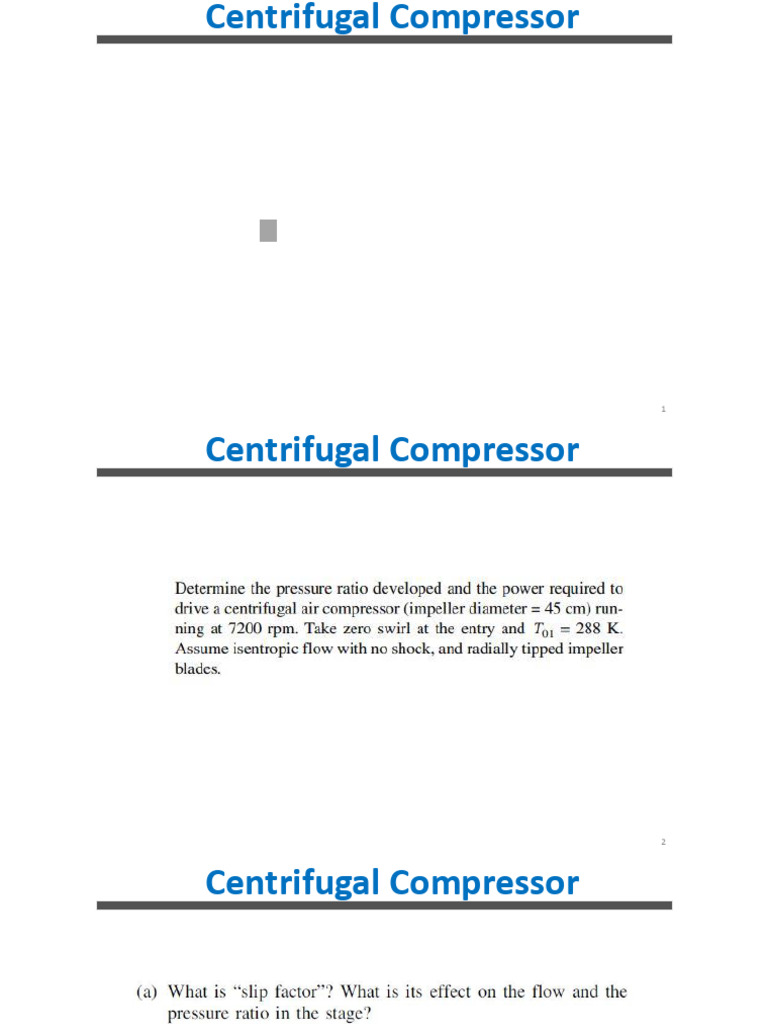 Centrifugal Compressor Calculations Guide | PDF