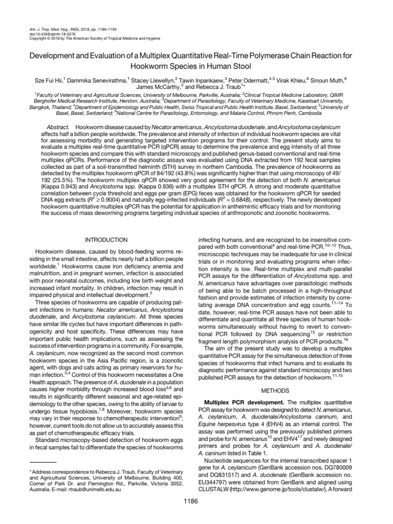 Development and Evaluation of A Multiplex Quantitative Real-Time ...