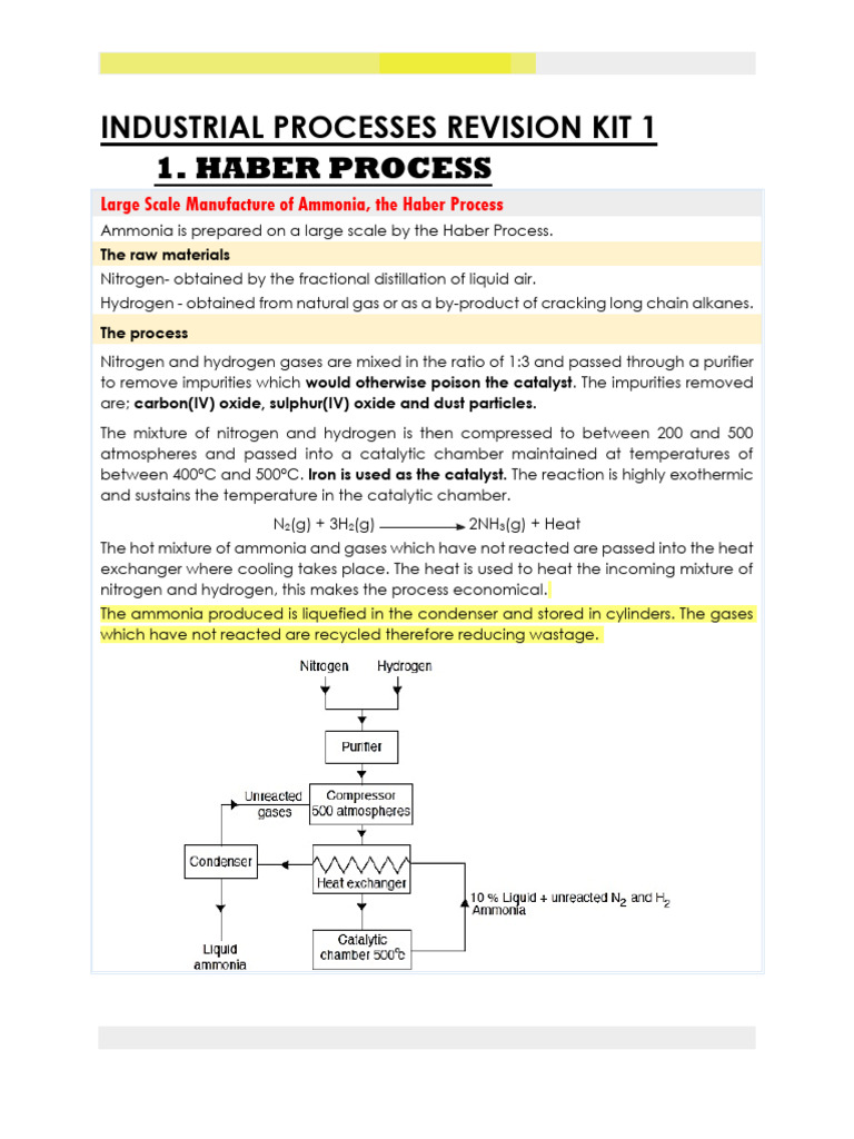Industrial Chemical Processes Overview | PDF | Nitrogen | Ammonia