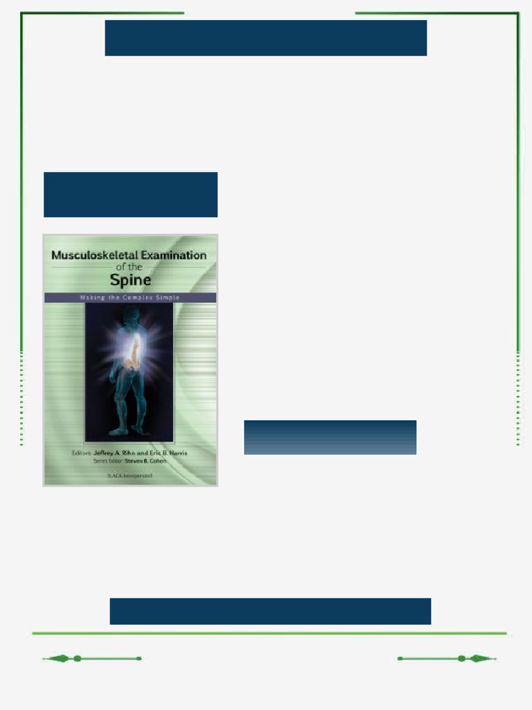 Musculoskeletal Examination of the Spine Making the Complex Simple 1st ...