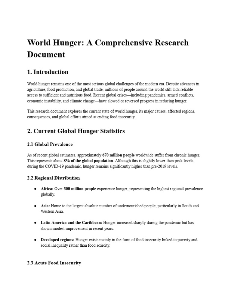 World Hunger | PDF | Hunger | Food Security