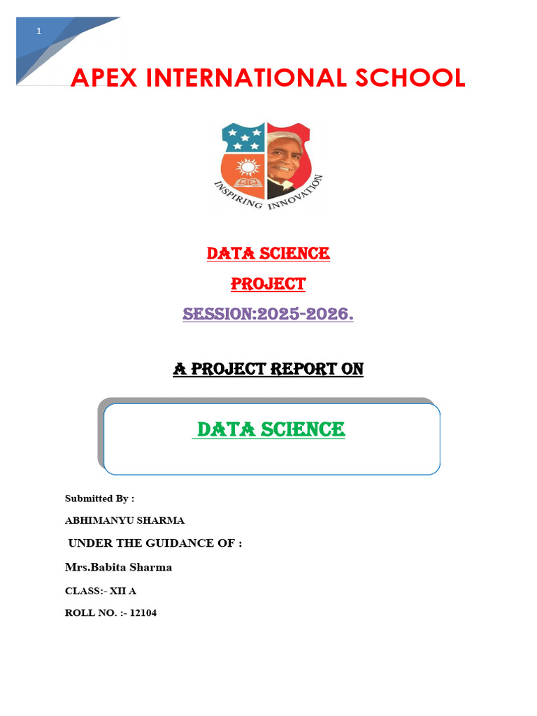 Data Science Project Report 2025-2026 | PDF