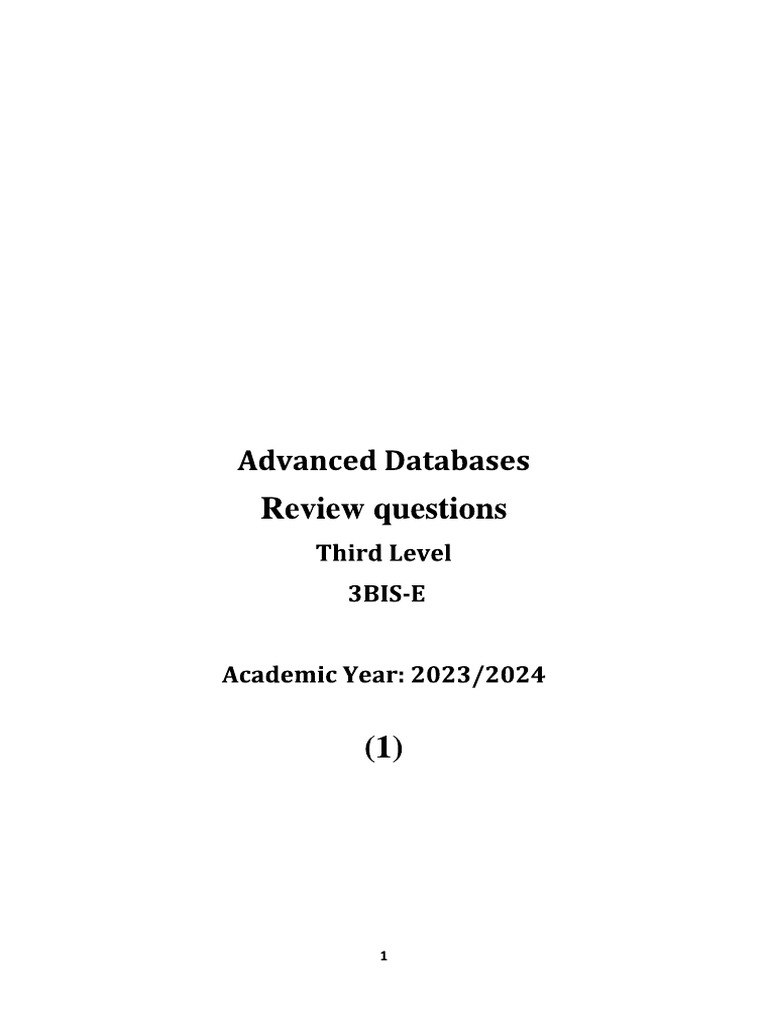 DB MidTerm Rev March - 2024 | PDF
