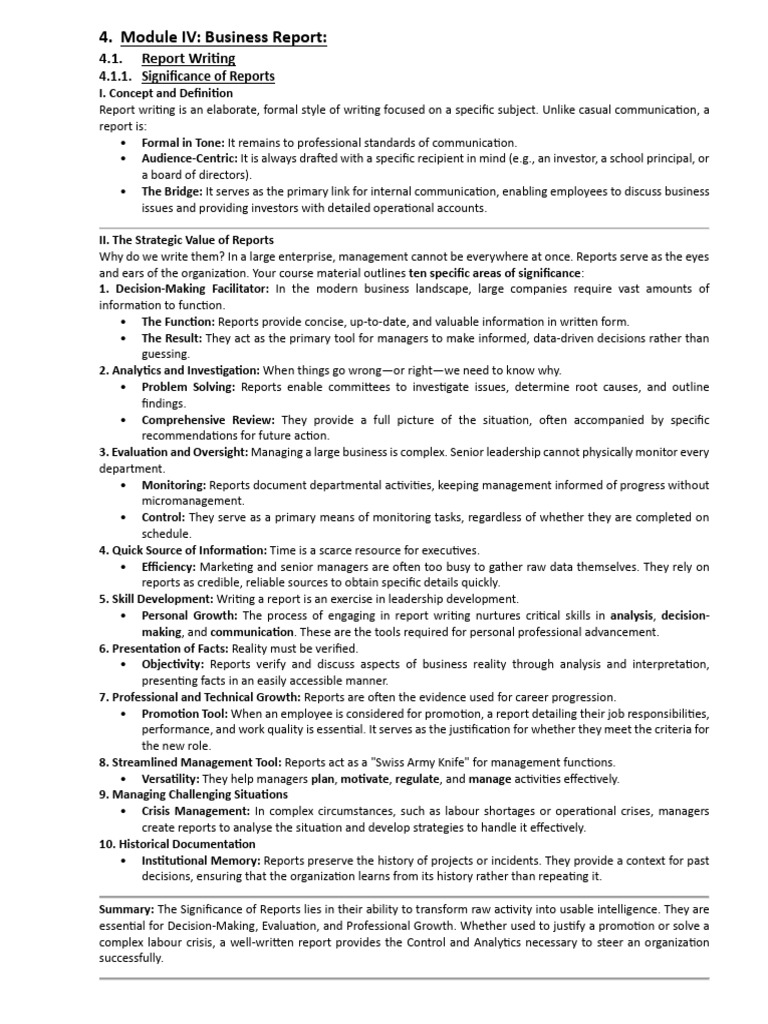 Importance and Types of Business Reports | PDF | Résumé | Leadership