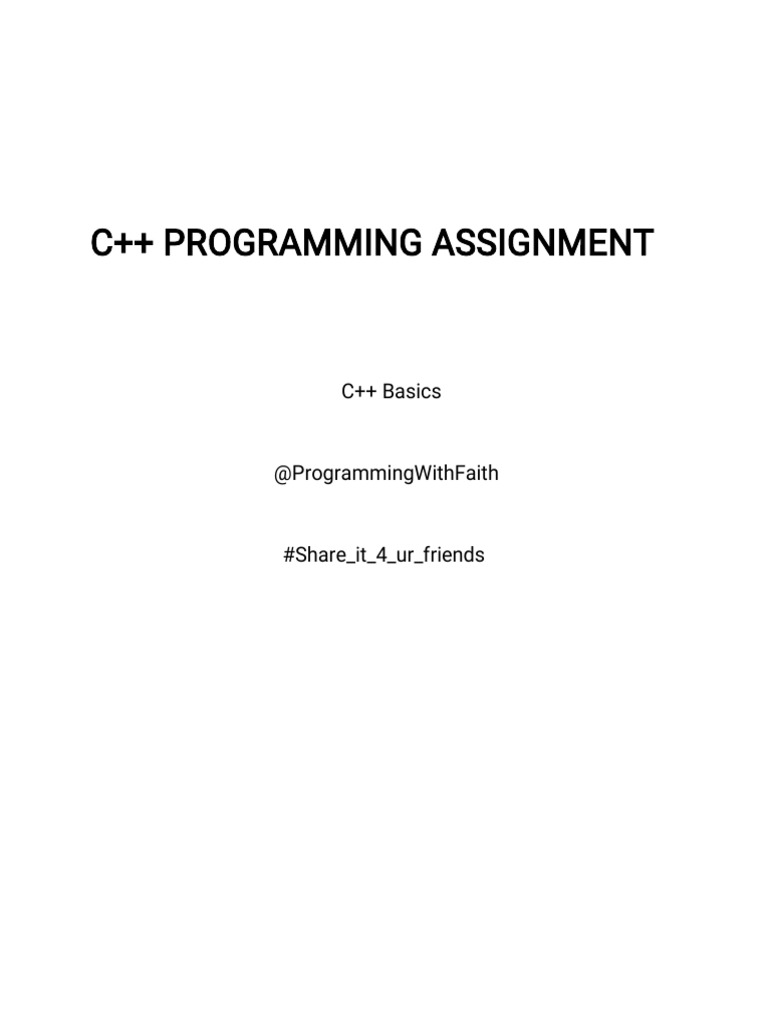 C++ Programming Assignment Examples | PDF
