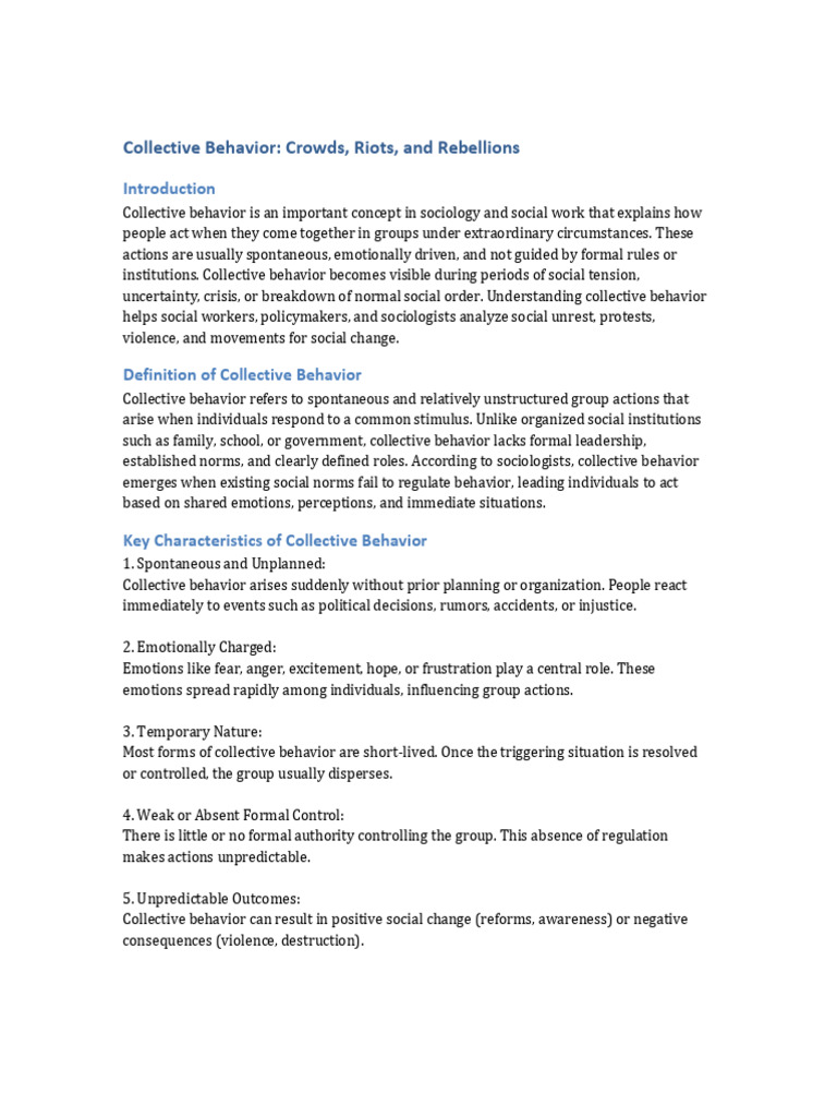 Understanding Collective Behavior Dynamics | PDF | Rebellions | Civil ...