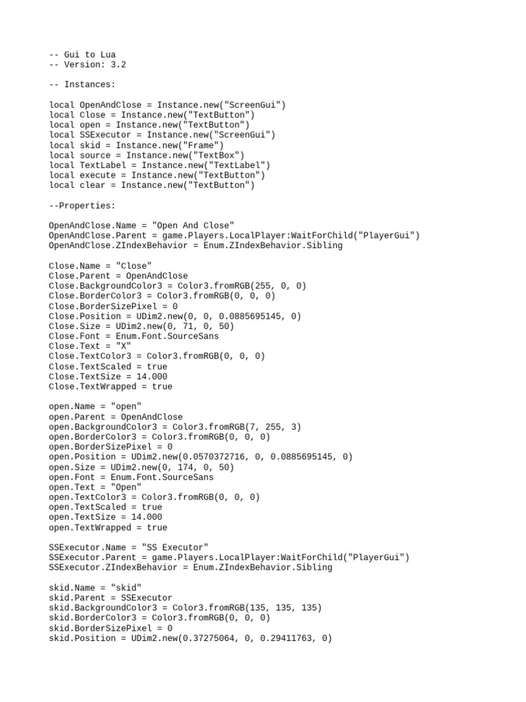 Lua GUI Script Executor Setup | PDF | Communication Design | Design