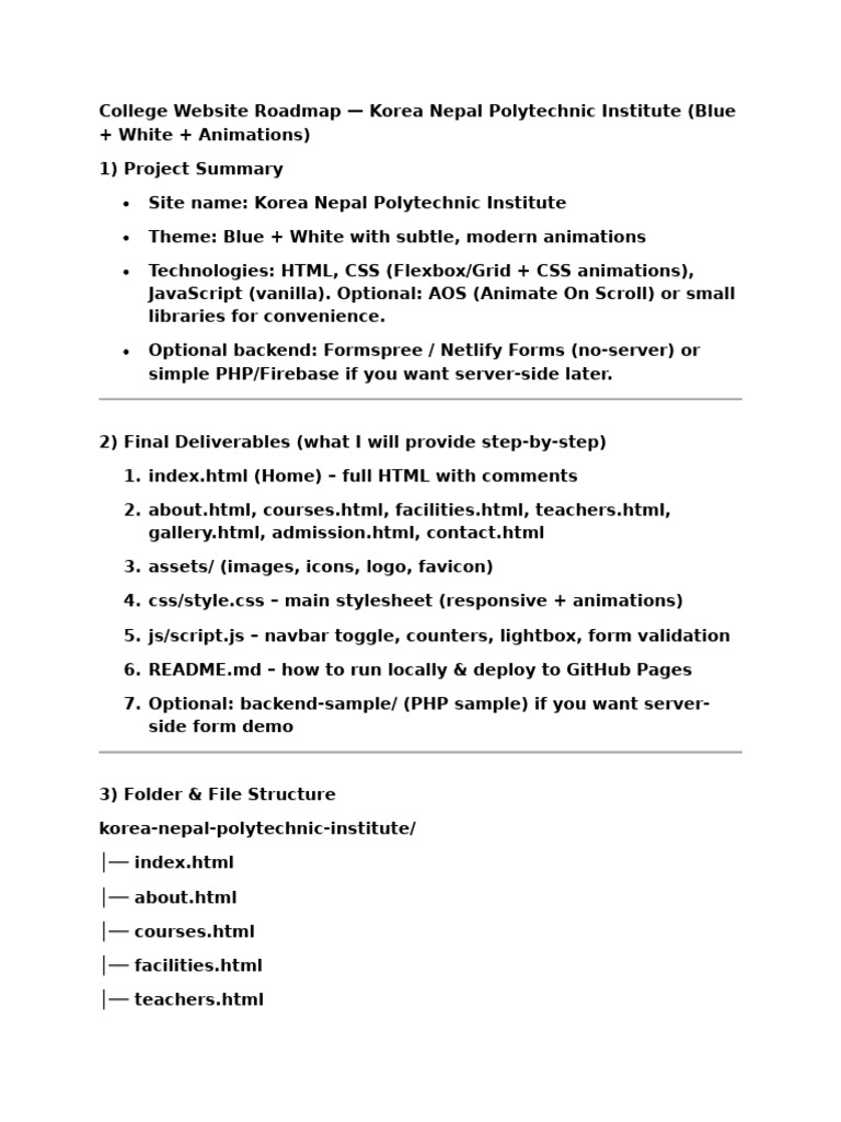 College Website Roadmap | PDF | Php | Page Layout