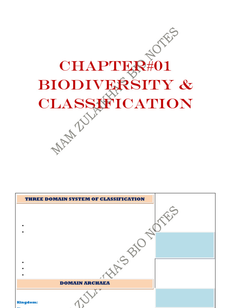 Chapter#1 Biodiversity and Classification Notes | PDF | Bacteria ...