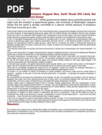 If Greenhouse Gas Emissions Stopped Now