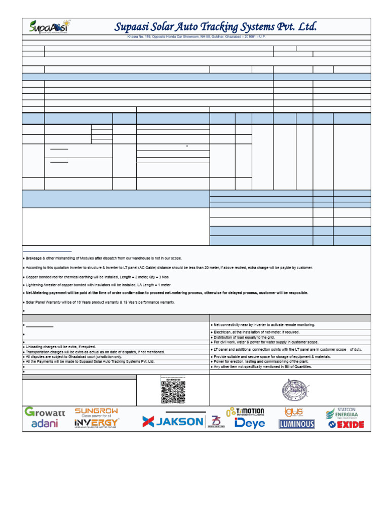 Solar Quotation for 350 KW System | PDF | Solar Panel | Renewable Energy