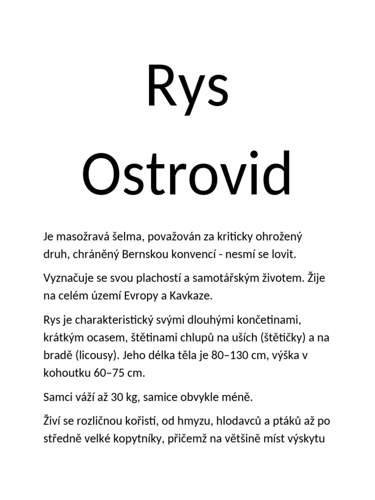 Rys Ostrovid | PDF