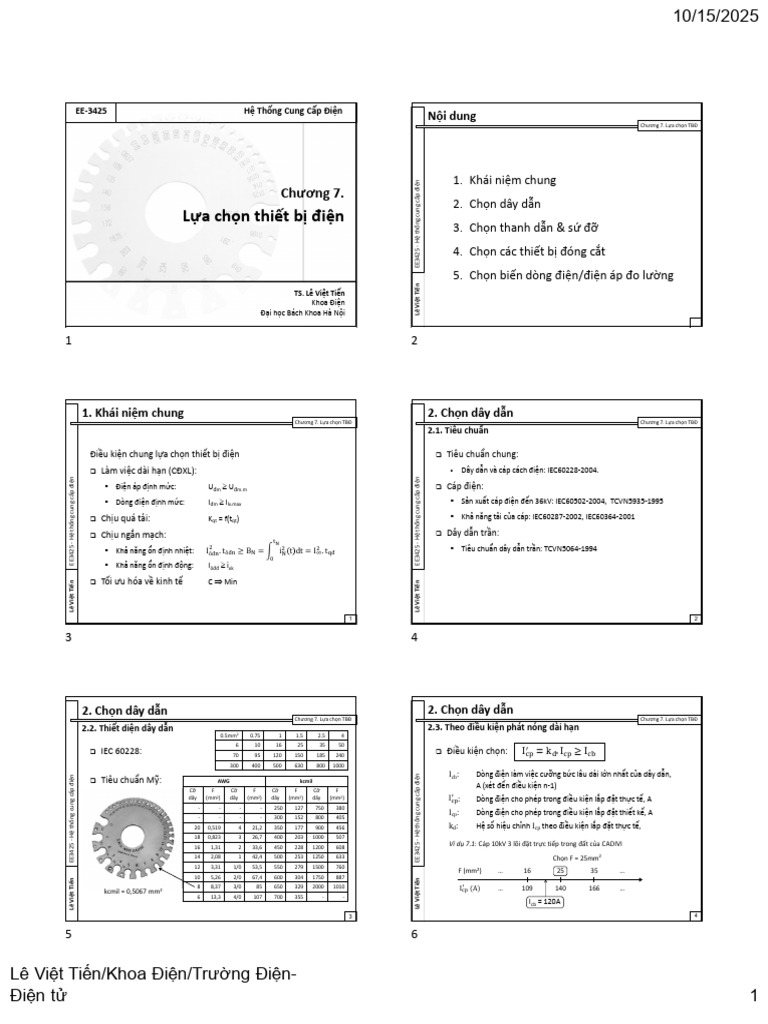 C7 - Lua Chon Thiet Bi Dien | PDF